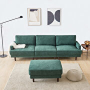 Modern emerald fabric sofa l shape, 3 seater with ottoman by La Spezia additional picture 7
