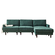 Modern emerald fabric sofa l shape, 3 seater with ottoman by La Spezia additional picture 9
