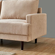Modern beige fabric sofa l shape, 3 seater with ottoman additional photo 3 of 9