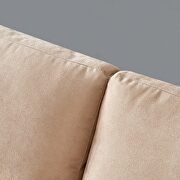 Modern beige fabric sofa l shape, 3 seater with ottoman by La Spezia additional picture 8