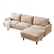 Modern beige fabric sofa l shape, 3 seater with ottoman by La Spezia additional picture 10