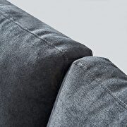 Modern dark gray fabric sofa l shape, 3 seater with ottoman by La Spezia additional picture 6