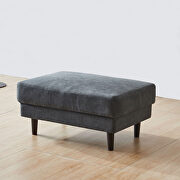 Modern dark gray fabric sofa l shape, 3 seater with ottoman by La Spezia additional picture 8