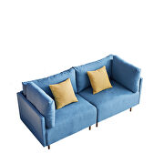 Comfortable blue linen modern sofa by La Spezia additional picture 6