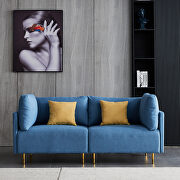 Comfortable blue linen modern sofa by La Spezia additional picture 8