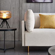 Comfortable beige linen modern sofa additional photo 4 of 8