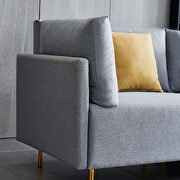 Comfortable gray linen modern sofa additional photo 5 of 9