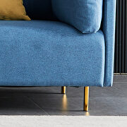 L-shape comfortable blue linen sectional sofa by La Spezia additional picture 3