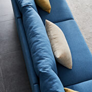 L-shape comfortable blue linen sectional sofa by La Spezia additional picture 4