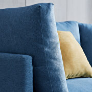 L-shape comfortable blue linen sectional sofa by La Spezia additional picture 8