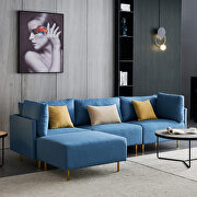 L-shape comfortable blue linen sectional sofa by La Spezia additional picture 10