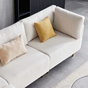 L-shape comfortable beige linen sectional sofa additional photo 2 of 9