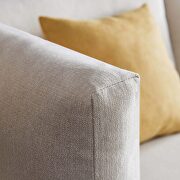 L-shape comfortable beige linen sectional sofa by La Spezia additional picture 5