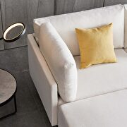L-shape comfortable beige linen sectional sofa by La Spezia additional picture 7