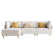 L-shape comfortable beige linen sectional sofa by La Spezia additional picture 9
