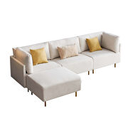 L-shape comfortable beige linen sectional sofa by La Spezia additional picture 10