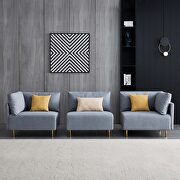L-shape comfortable gray linen sectional sofa by La Spezia additional picture 2
