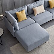 L-shape comfortable gray linen sectional sofa by La Spezia additional picture 6