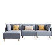 L-shape comfortable gray linen sectional sofa by La Spezia additional picture 9