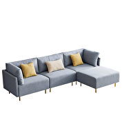 L-shape comfortable gray linen sectional sofa by La Spezia additional picture 10