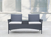 Patio wicker loveseat with build-in coffee table by La Spezia additional picture 2