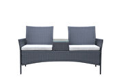 Patio wicker loveseat with build-in coffee table by La Spezia additional picture 11