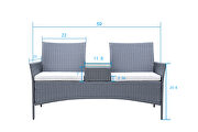 Patio wicker loveseat with build-in coffee table by La Spezia additional picture 10