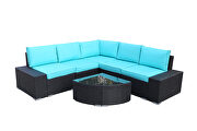 6 pcs outdoor patio pe rattan wicker sofa sectional furniture by La Spezia additional picture 9