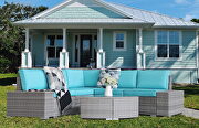 6 pcs outdoor patio pe rattan wicker sofa sectional furniture by La Spezia additional picture 2
