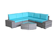 6 pcs outdoor patio pe rattan wicker sofa sectional furniture by La Spezia additional picture 11
