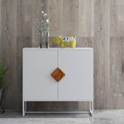 Solid wood square shape handle 2 doors sideboard additional photo 4 of 11