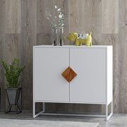 Solid wood square shape handle 2 doors sideboard by La Spezia additional picture 6