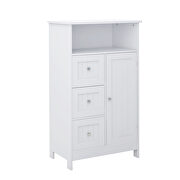 Bathroom standing storage cabinet with 3 drawers and 1 door in white by La Spezia additional picture 3