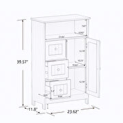 Bathroom standing storage cabinet with 3 drawers and 1 door in white by La Spezia additional picture 4