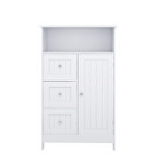Bathroom standing storage cabinet with 3 drawers and 1 door in white by La Spezia additional picture 5