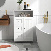Bathroom standing storage cabinet with 3 drawers and 1 door in white by La Spezia additional picture 7