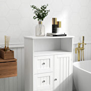 Bathroom standing storage cabinet with 3 drawers and 1 door in white by La Spezia additional picture 8