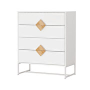 Solid wood special shape square handle design with 4 drawers bedroom furniture dressers by La Spezia additional picture 2