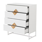 Solid wood special shape square handle design with 4 drawers bedroom furniture dressers additional photo 4 of 14