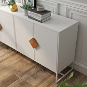 Solid wood special shape square handle design with 4 doors and double storage sideboard by La Spezia additional picture 5