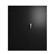 Metal storage cabinet with 2 doors and 2 shelves in black by La Spezia additional picture 3