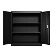 Metal storage cabinet with 2 doors and 2 shelves in black by La Spezia additional picture 7