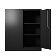 Metal storage cabinet with 2 doors and 2 shelves in black by La Spezia additional picture 8