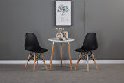 Black simple fashion leisure plastic chair (set of 2) additional photo 2 of 15