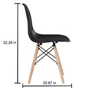 Black simple fashion leisure plastic chair (set of 2) by La Spezia additional picture 14