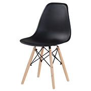 Black simple fashion leisure plastic chair (set of 2) additional photo 5 of 15