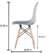 Light gray simple fashion leisure plastic chair (set of 2) additional photo 2 of 17