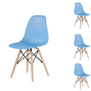 Light blue simple fashion leisure plastic chair (set of 2) additional photo 2 of 13