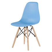Light blue simple fashion leisure plastic chair (set of 2) additional photo 3 of 13