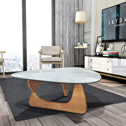 Glass top/ walnut wood base coffee table by La Spezia additional picture 2